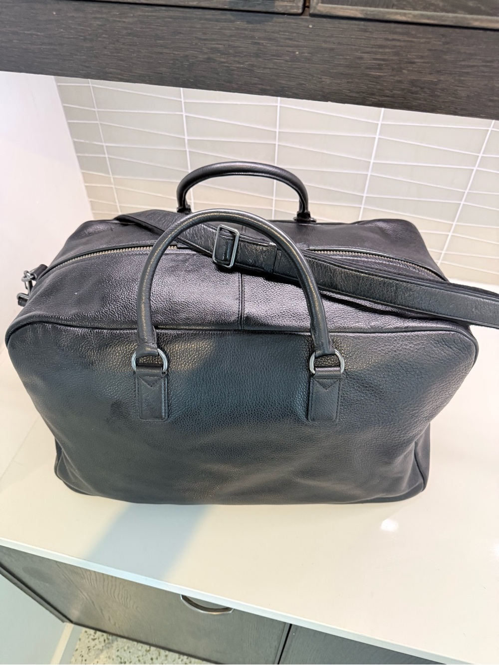 Marc by Marc Jacobs Black Leather Duffel Bag - Picture 2 of 10
